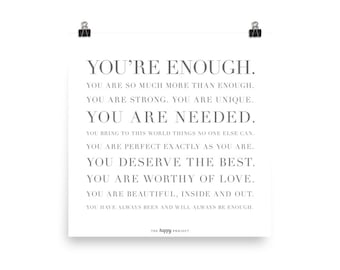 You're Enough Poster Gray