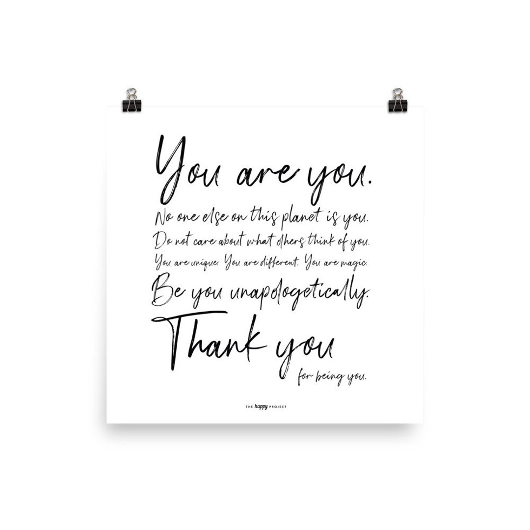 You Are You Poster Etsy