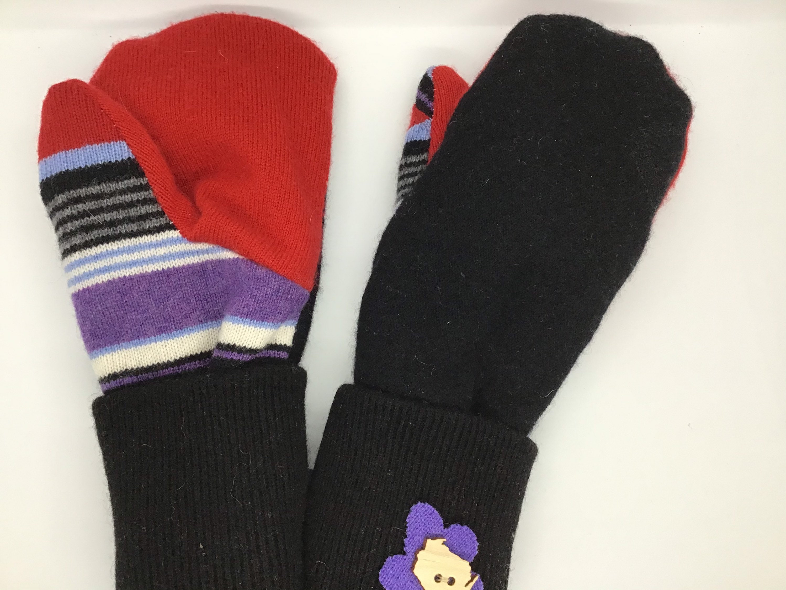 100 Cashmere Upcycled Mittens Fleece Lined Made in Wisconsin Etsy