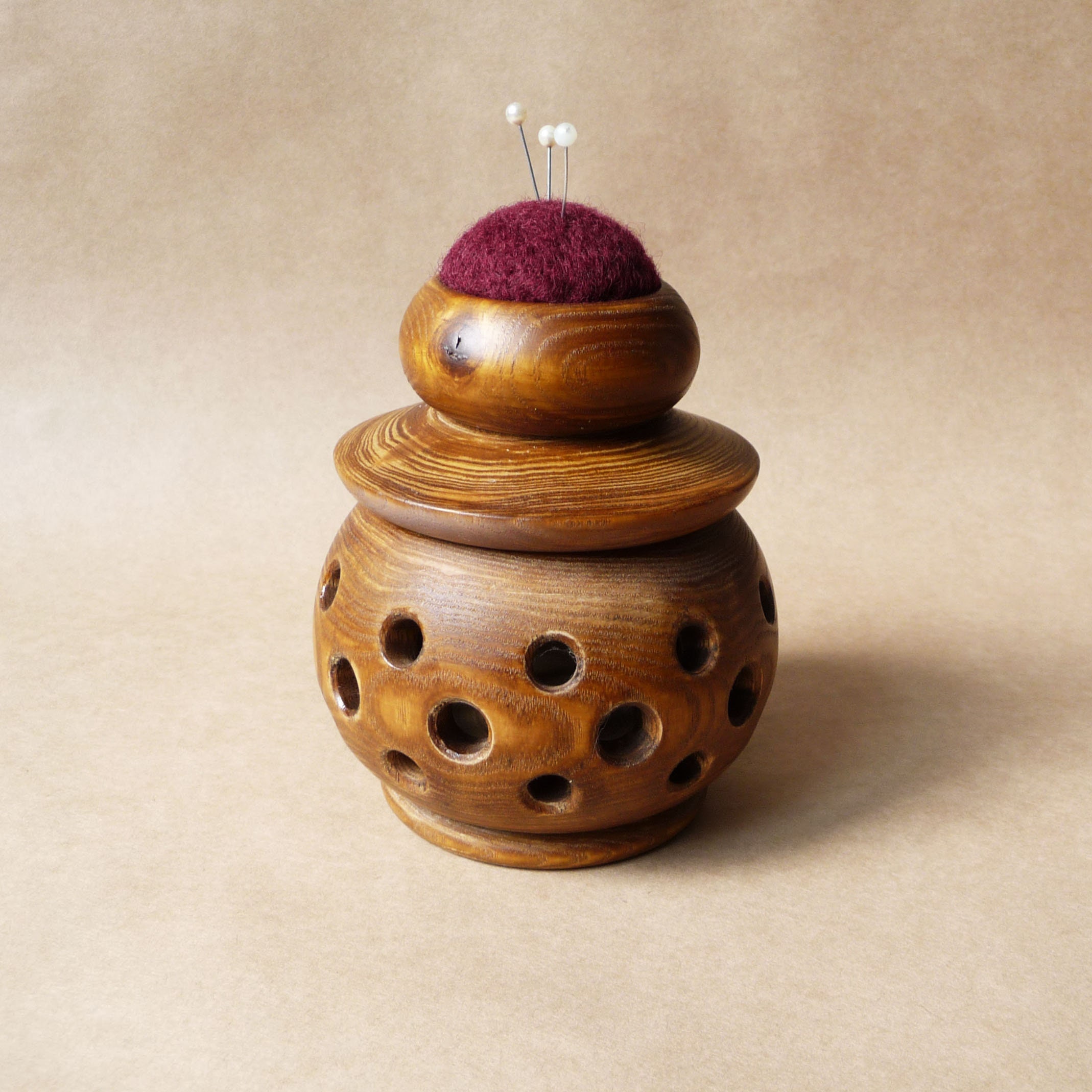 Wooden Pin Cushion Sewing Room Wood Wool Pin Cushions Handmade Etsy