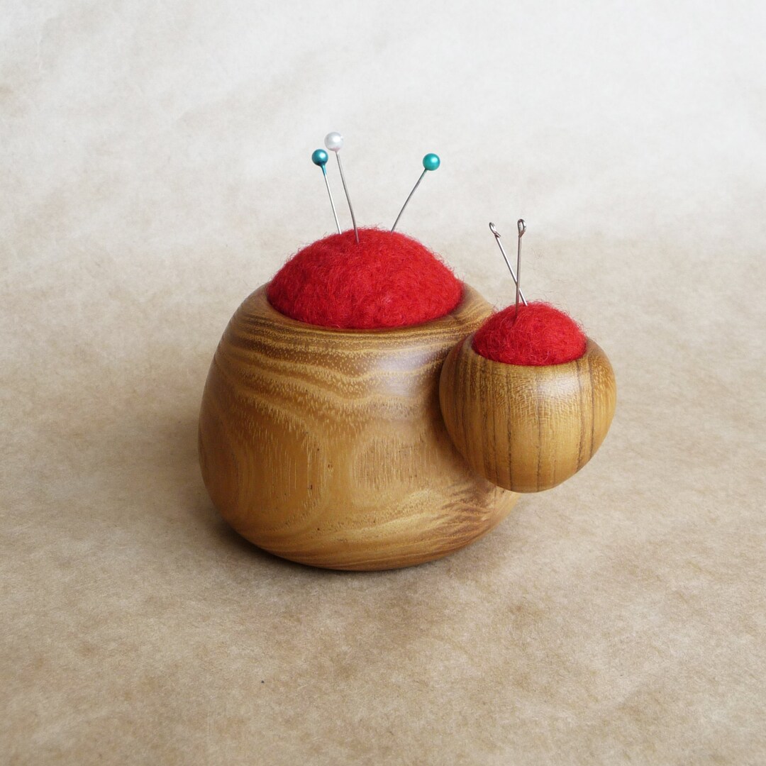 Wooden Pin Cushion Seamstress Gift Wool Pin Cushions Handmade Etsy