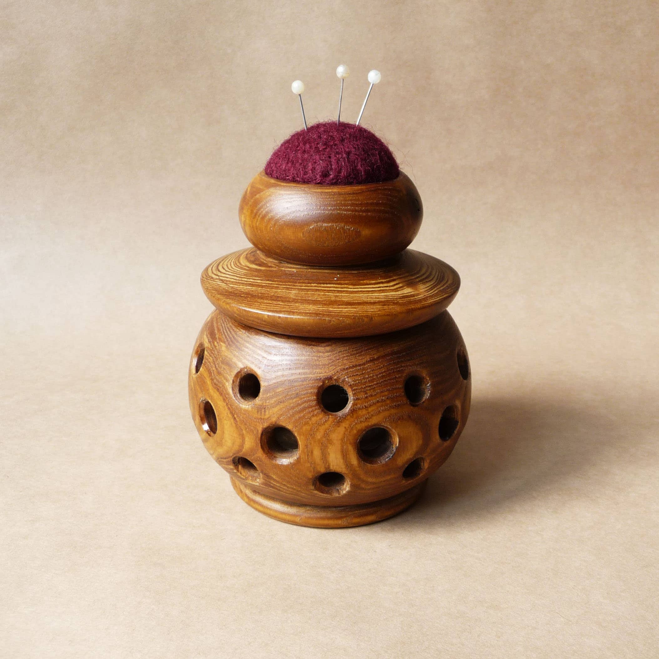 Wooden Pin Cushion Sewing Room Wood Wool Pin Cushions Handmade Etsy