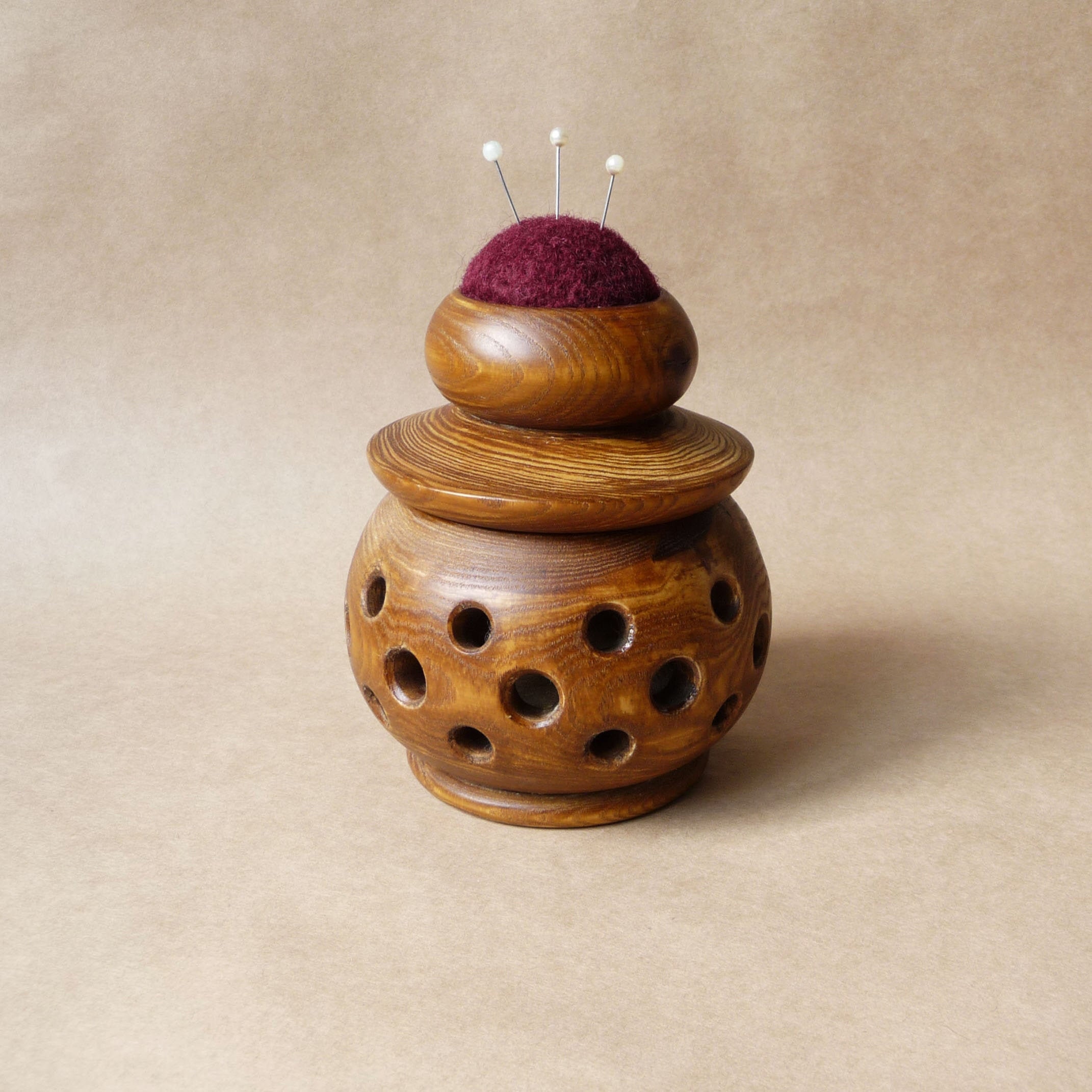 Wooden Pin Cushion Sewing Room Wood Wool Pin Cushions Handmade Etsy