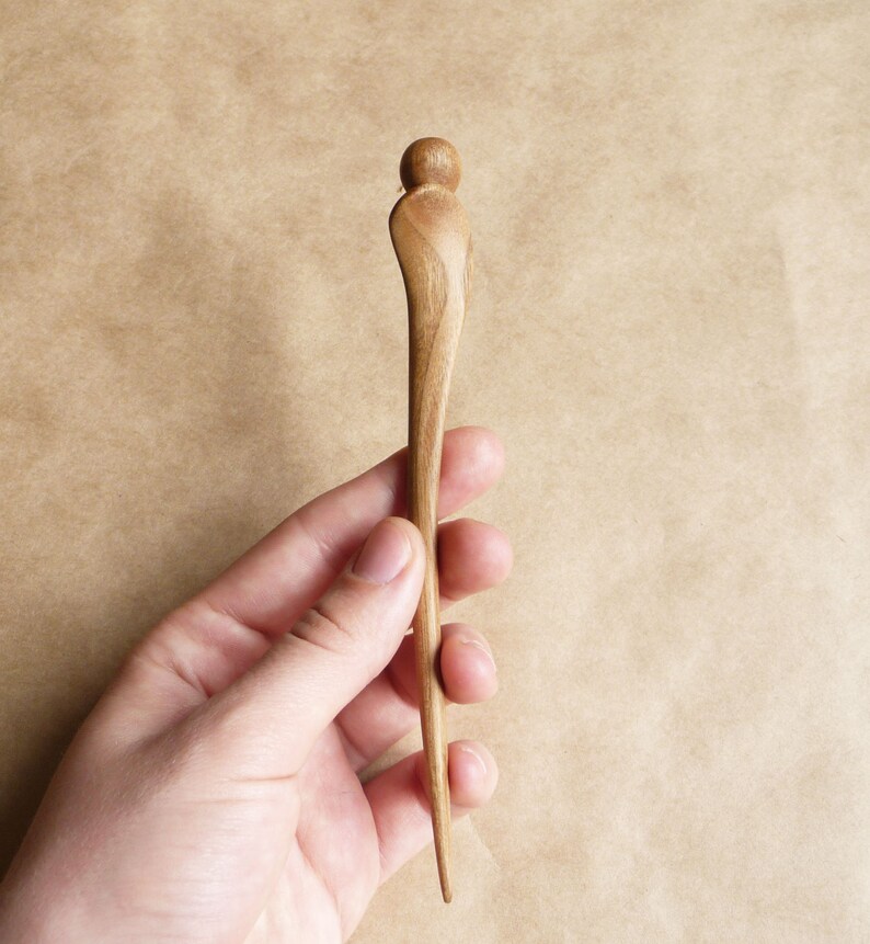 Palo de pelo tallado para el pelo fino pasador de pelo para el pelo grueso pelo recoger regalo de madera para su regalo de palillo de pelo de madera para las mujeres de pelo largo imagen 5