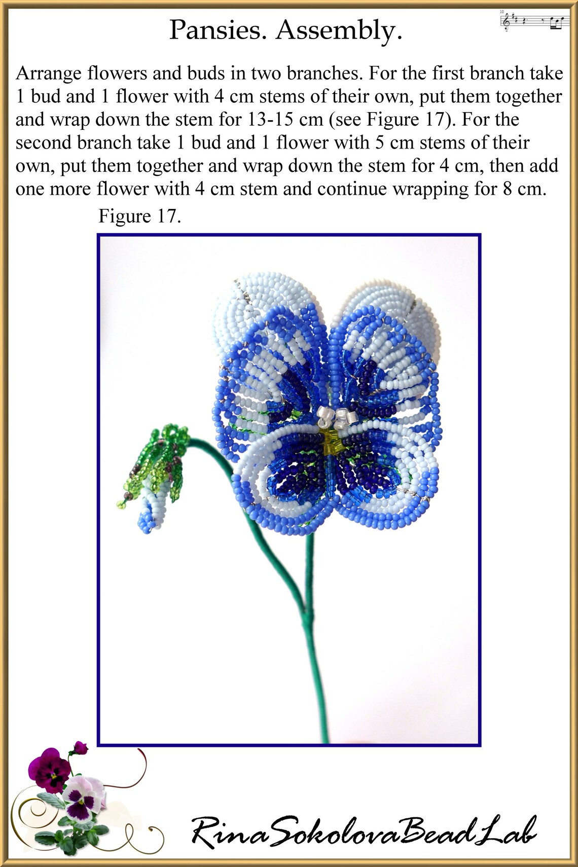 Full Project PDF PATTERN French Beaded flowers Pansies Etsy