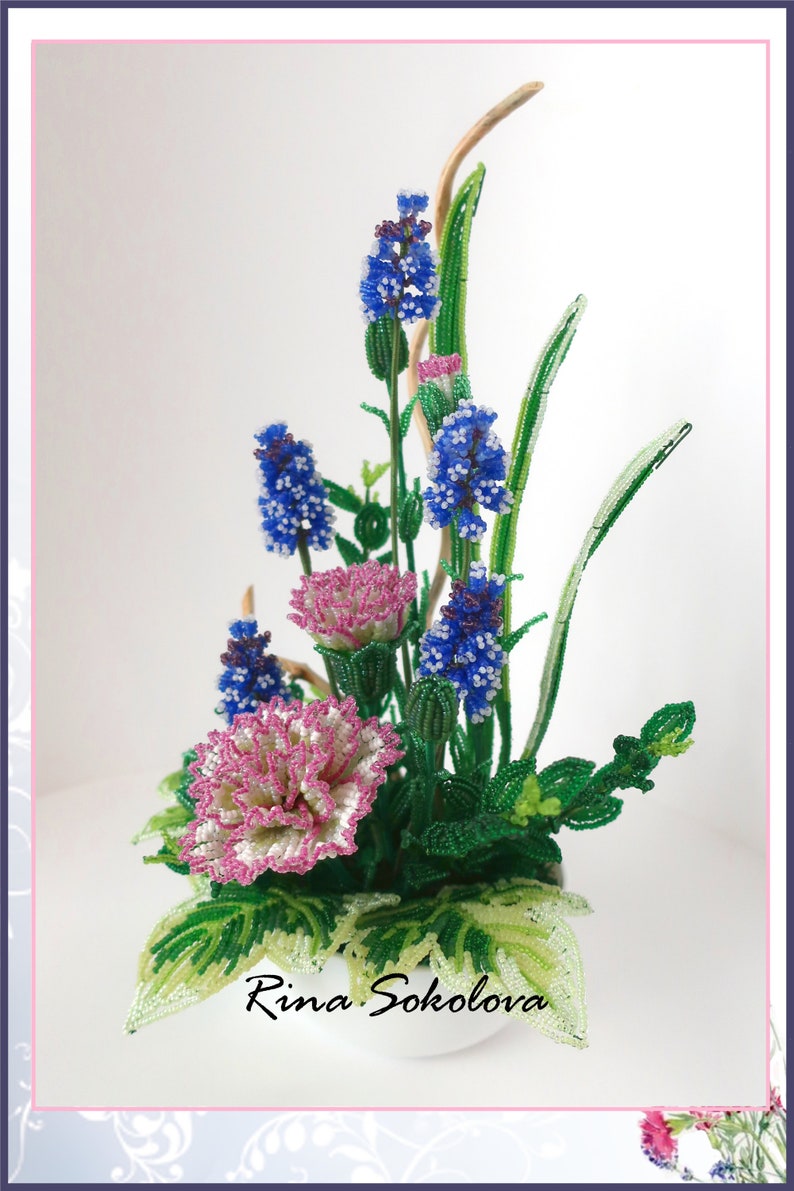 PDF PATTERN french beaded flower arrangement french beaded Etsy