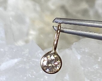 5mm Round Checker Cut Champagne Diamond Drilled Loose Beads for Making Jewelry 3.20 Cts Sale 4 pc