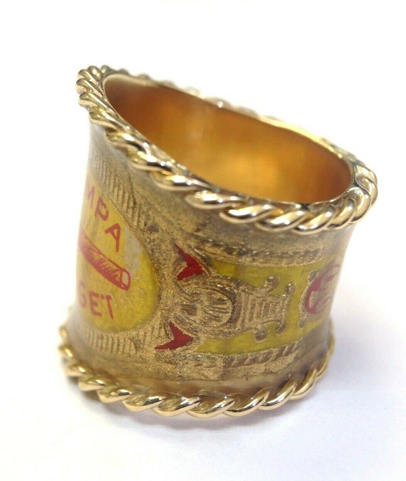 Custom Antique Cigar Band Ring in Solid 18K Gold Tampa Etsy