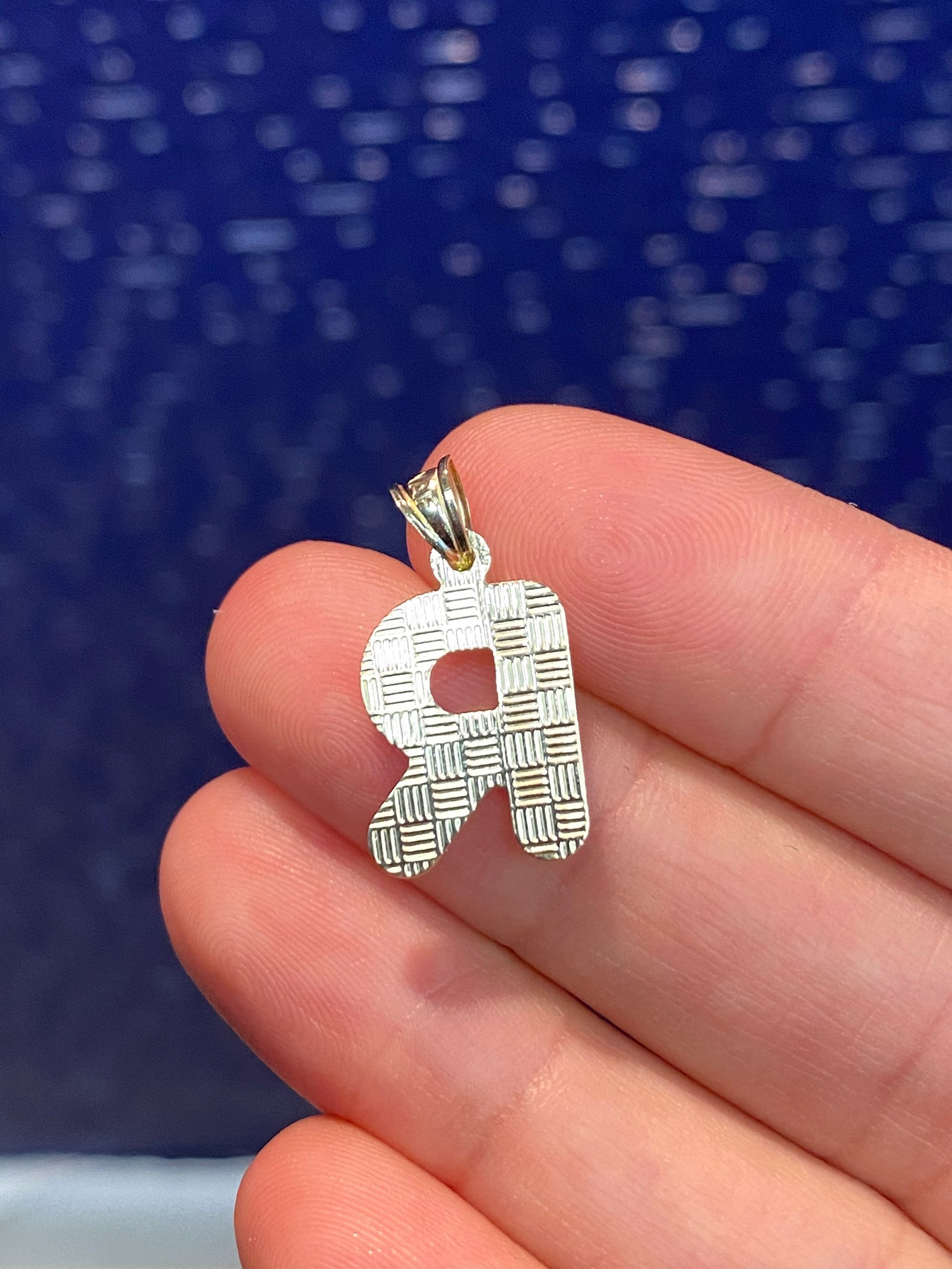 puffy letter necklace