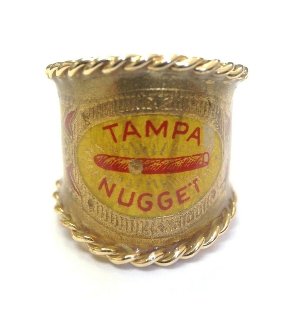 Custom Antique Cigar Band Ring In Solid 18k Gold Tampa Etsy