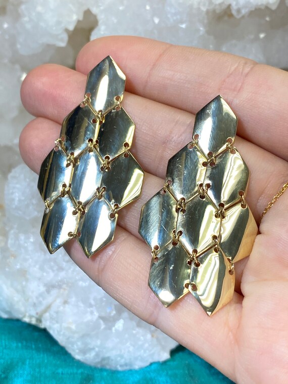 Unique Hexagon Honecomb Design Solid 14K Yellow Go