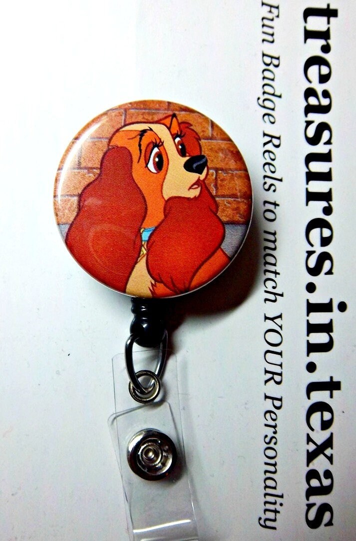 Lady (Female Dog Character) from Disney Lady and the Tramp ~ Retractable  Reel ID Badge Holder -You pick reel style