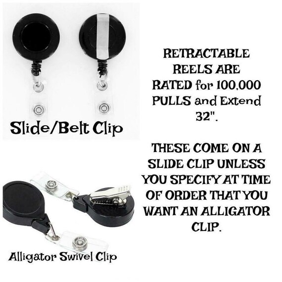 Rn Registered Nurse - Butterfly Design - Retractable ID Badge Reel - You Pick Belt Slide Clip or Alligator Swivel Clip