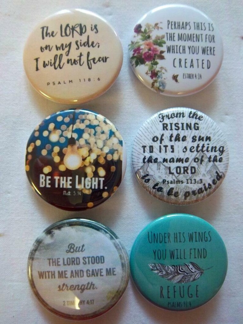 1.5 Christian Set 6pk Buttons/PinsBe the Light I Etsy