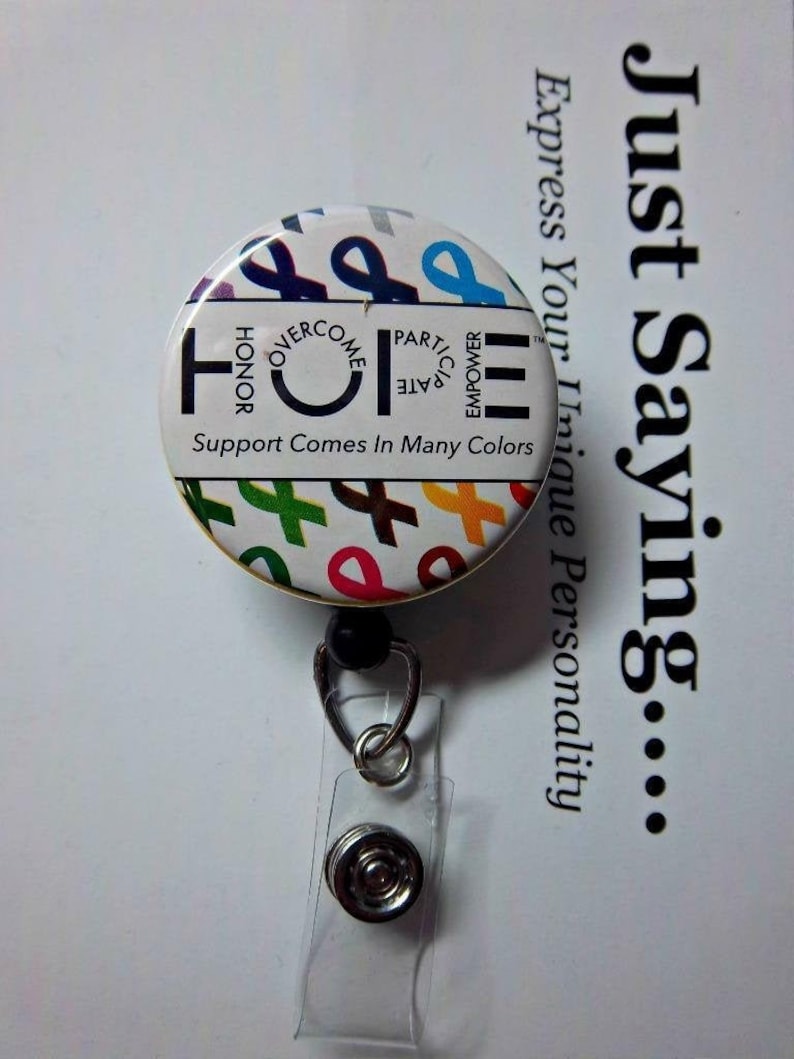 HOPE Style #2 ALL Ribbons Cancer Aware Limited Quantity Retractable Reel ID Badge you pick reel style