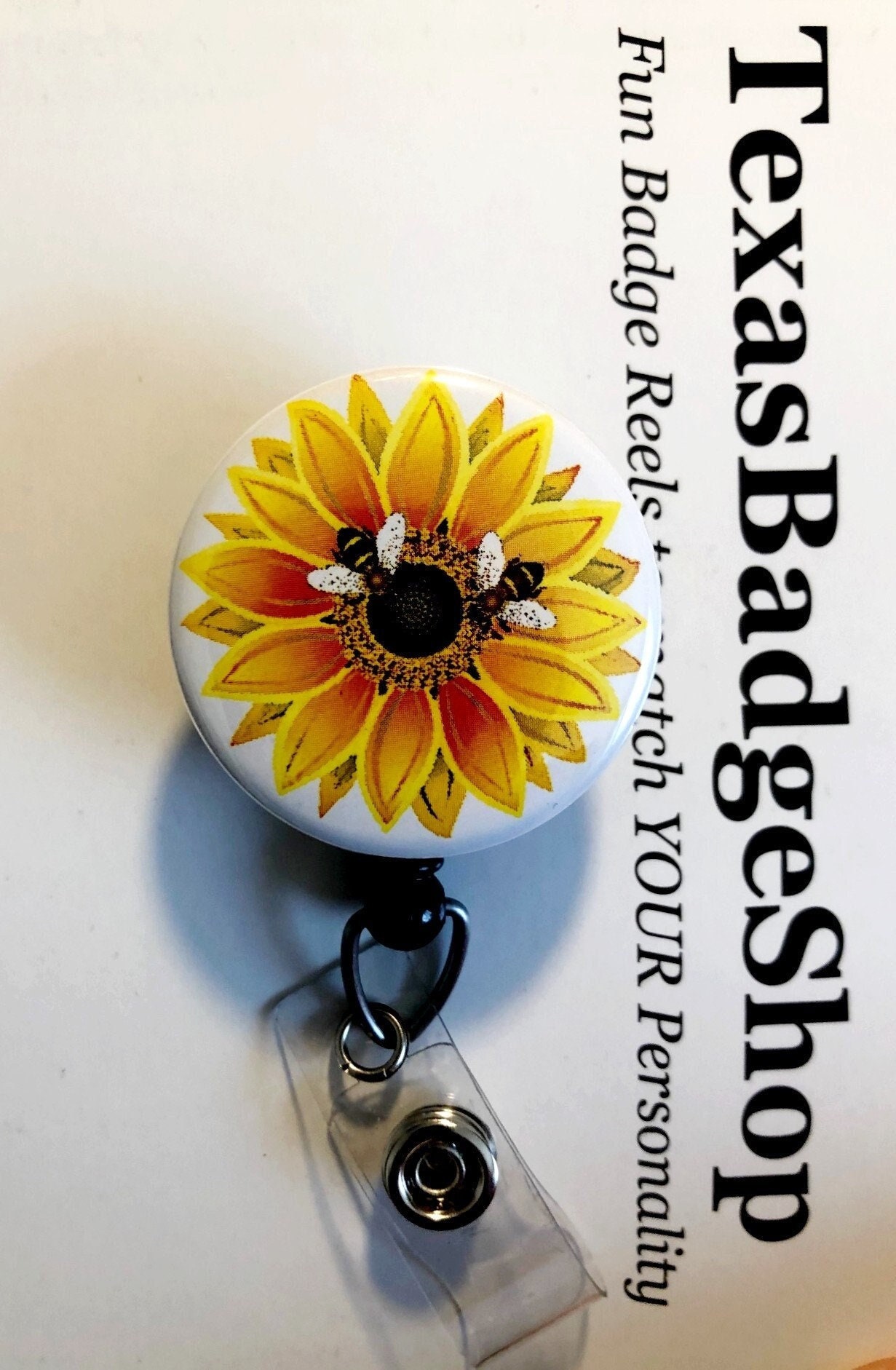 Simply Cute SUNFLOWER and BEES Yellow, Orange, White Retractable