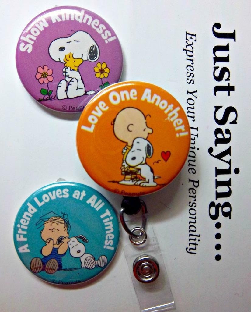 Show Kindness, Love on Another, A Friend Loves .. SNOOPY Set 2 Limited Qnty  4 Pc Exchangeable System for Retractable Reel ID Badge Holder -  Finland