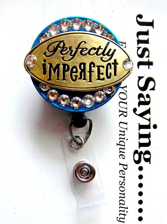 Perfectly Imperfect Mixed Media Gold-tone on Blue Retractable Reel
