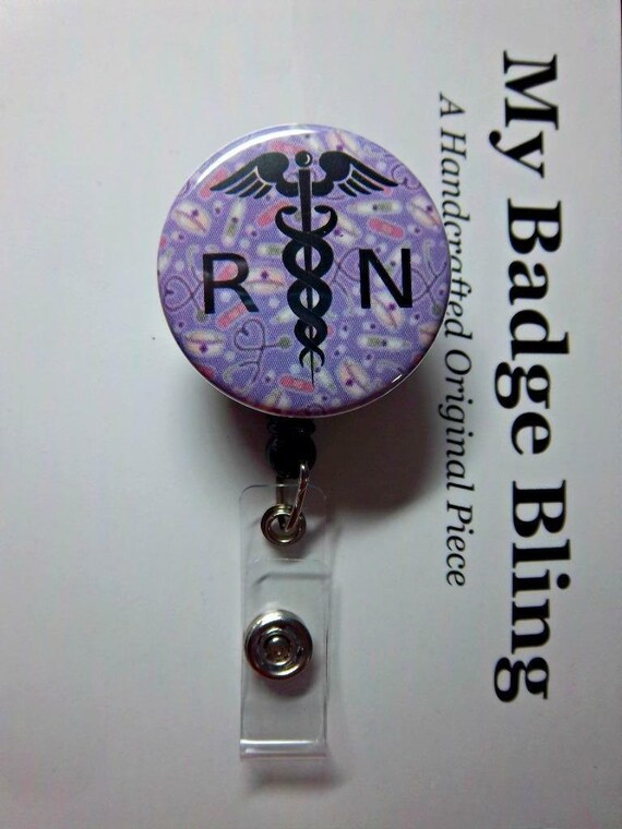 Retractable ID Badge Reel Holder (Purple) - Texas Rhinestone