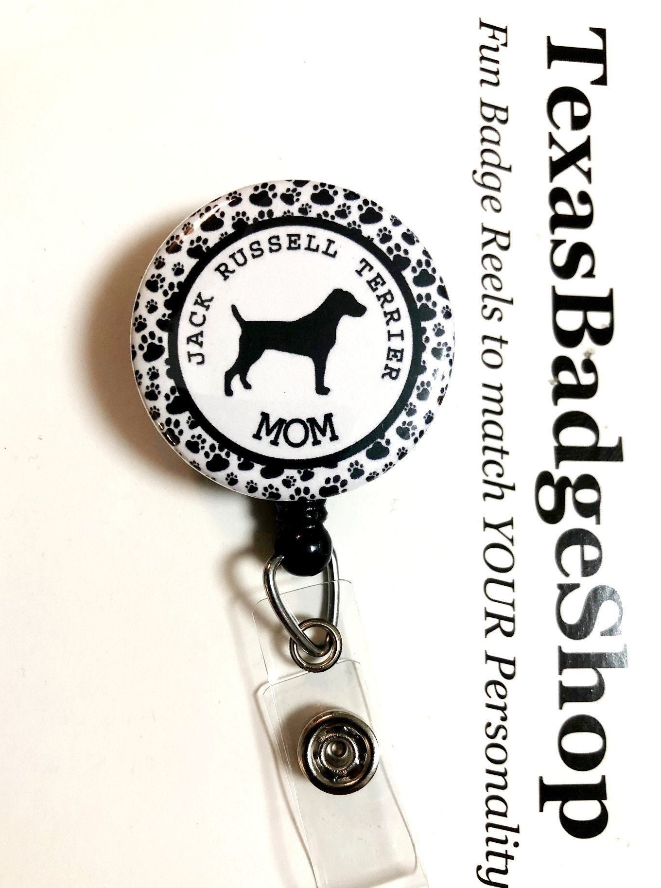 Jack Russell TERRIER dog Breed MOM, Fun Paw Prints in the Trim Retractable  ID Badge Reel You Pick Reel Style -  Canada