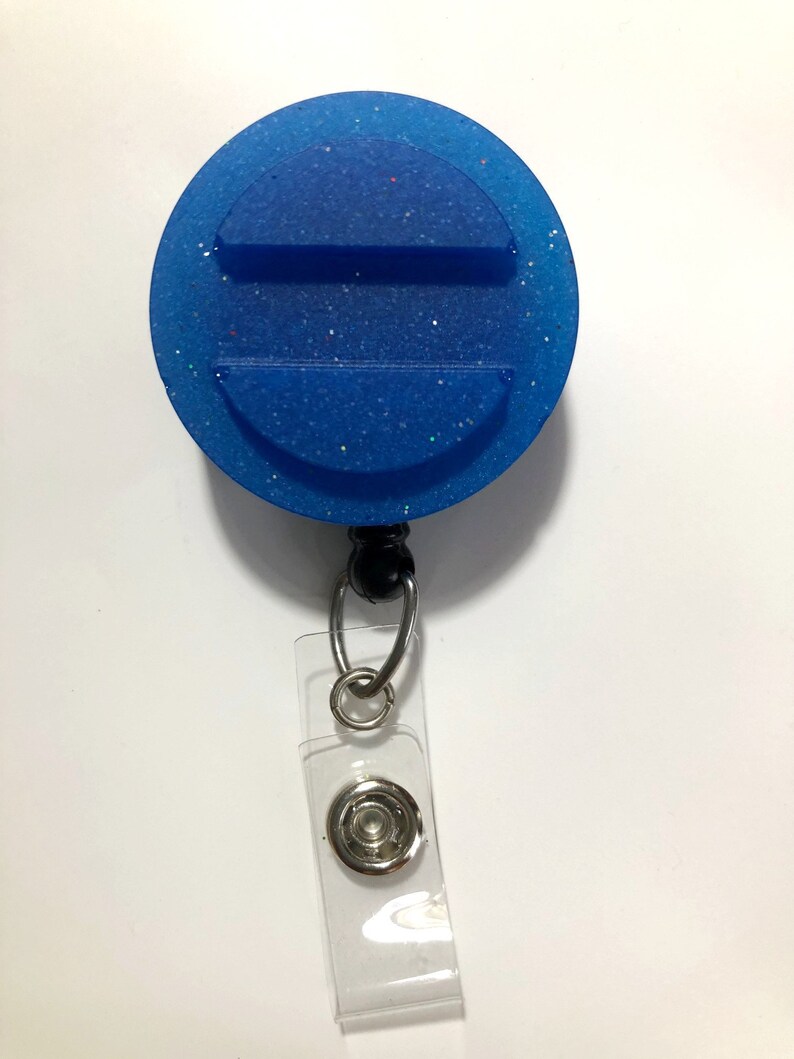 Fun 3D Look BLUE Bolt Hardware Face Acrylic Resin Decorative COSPLAY Lovers Dream You pick reel style Retractable ID Badge Reel