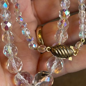 vintage Aurora Borealis crystal graduated necklace