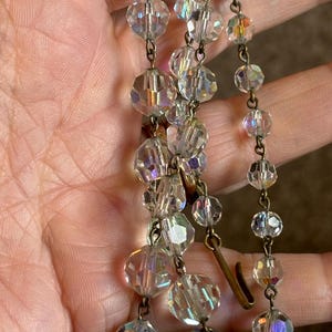 vintage Aurora Borealis crystal bead necklace
