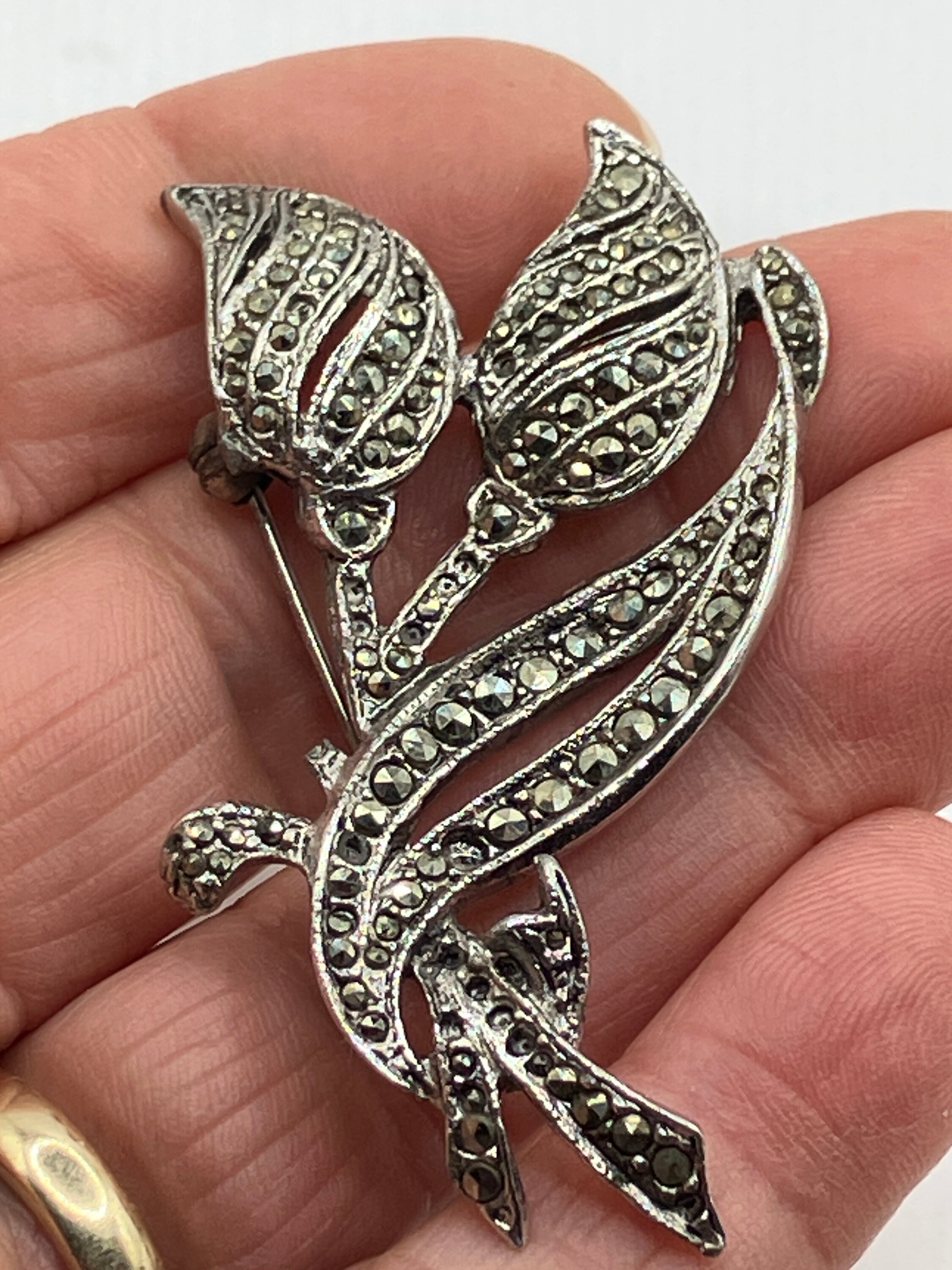 Vintage marcasite brooch - Etsy 日本