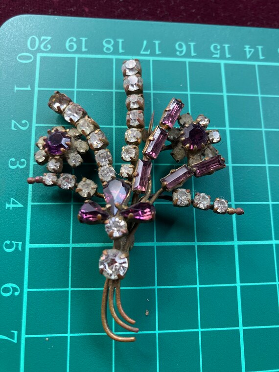 Vintage Purple Paste Stone Brooch - Etsy