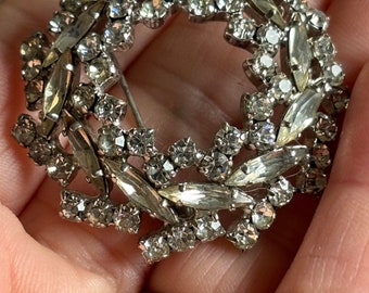 vintage crystal encrusted brooch