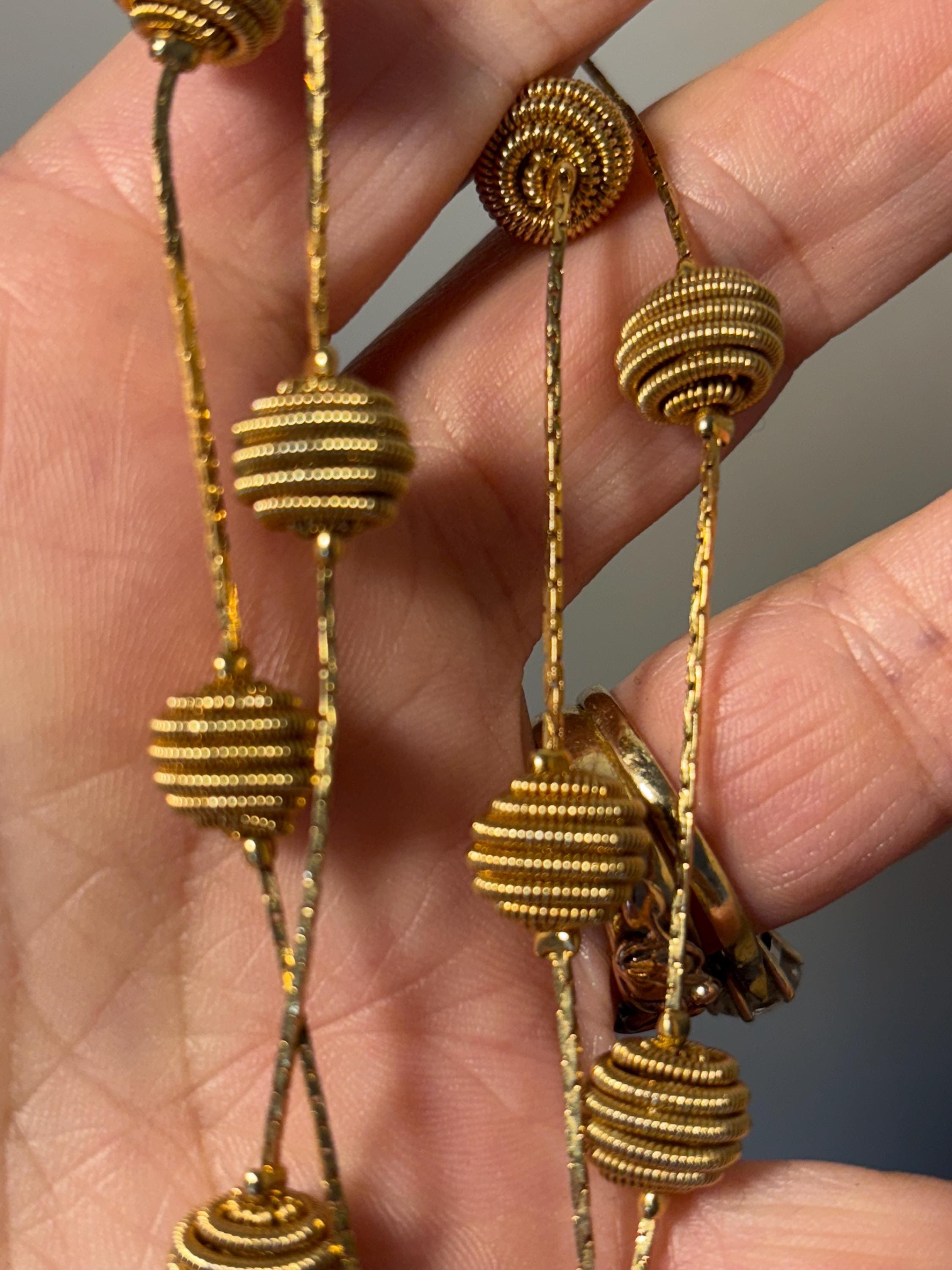 vintage long signed Monet necklace 36”
