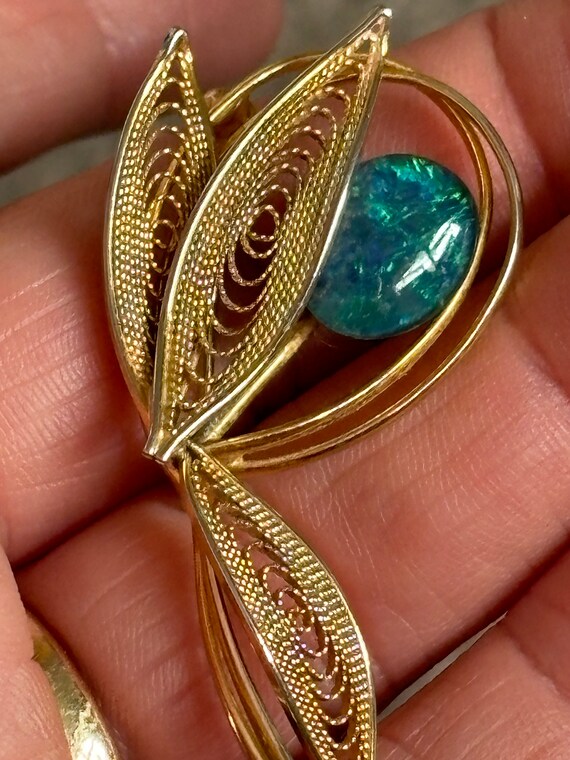 オパール　ブローチ　イヤリング　セット　カボション　ビンテージ　ヴィンテージ オパール ブローチ イヤリング セット カボション ビンテージ