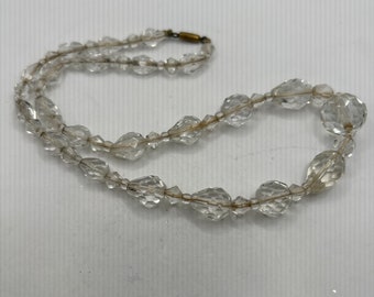 Faceted glass vintage bead necklace