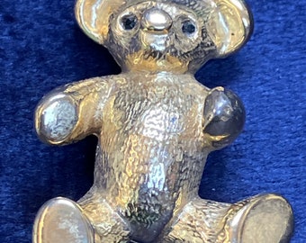 Signed Sphinx teddy bear brooch