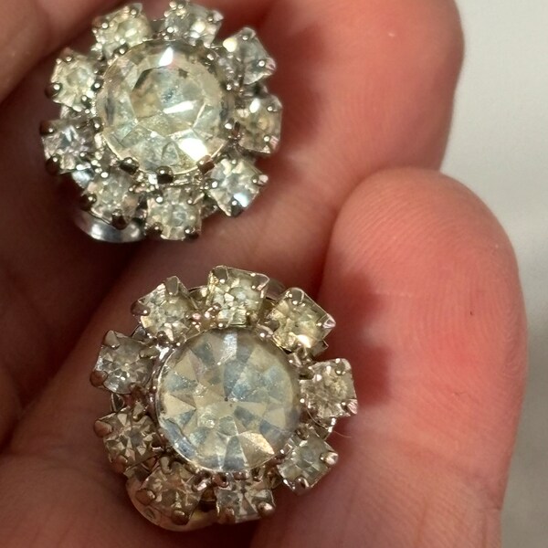 vintage clip on paste earrings