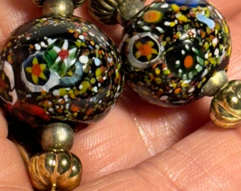Vintage-Schraubclip-Ohrringe aus Muranoglas