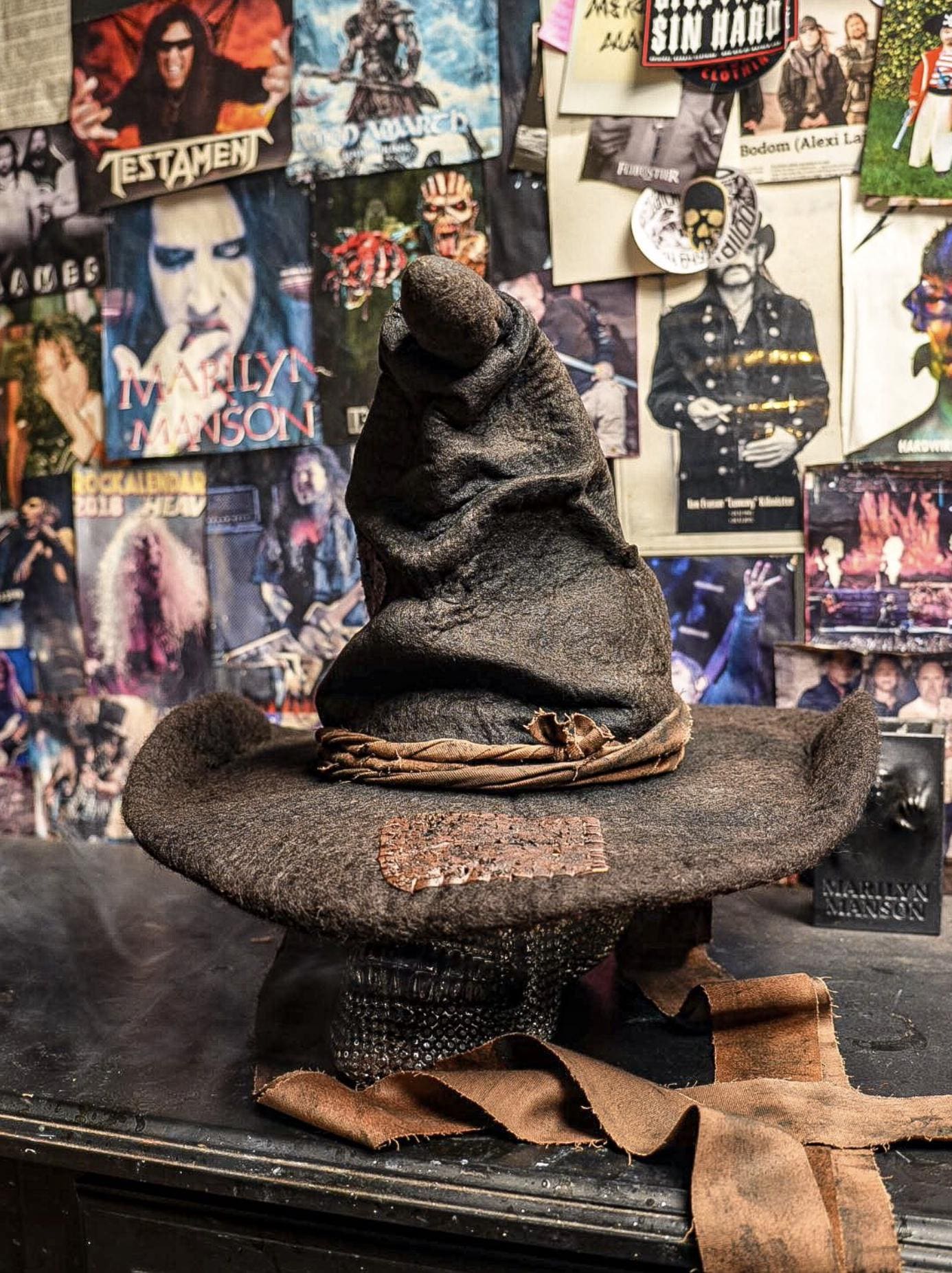 帽子 Vintage wizard hat Leather Handmade Wizard Hat, Witch Hat - Etsy