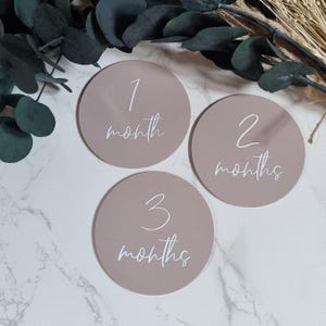 Ensemble d'événements marquants du mois pour bébé, plaques recto-verso, accessoire photo nouveau bébé, disques acryliques pastel, cadeau baby shower, cadeaux pour les nouvelles mamans