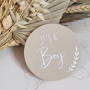 Plaque révélateur de sexe recto-verso, C'est une fille, c'est un garçon, faire-part de sexe, accessoire photo sur les réseaux sociaux, faire-part de naissance