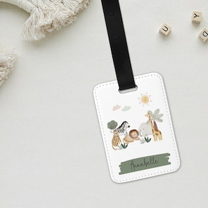 Personalised Kids Passport Cover, Jungle Safari Animals, Childs First Passport, Child Birthday Gift, Luggage Tag, New Baby Gift image 4