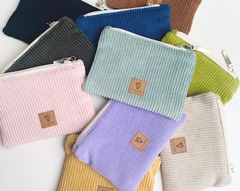 Minibörse, Minigeldbeutel, Kopfhörertasche, Kleinkramtasche, Geldbeutel, Geldbörse, Minitasche Cord