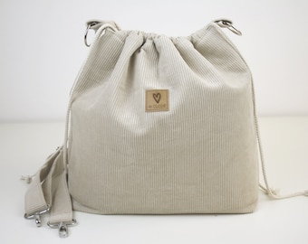3-in-1 project bag / 3-in-1 project tote / Shoulder bag / Storage bag / Corduroy bag / Diaper bag