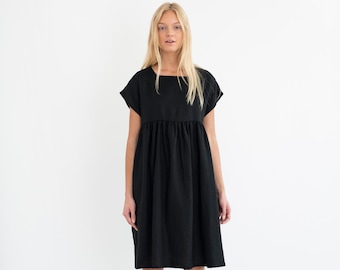 Robe en lin POPPY en noir