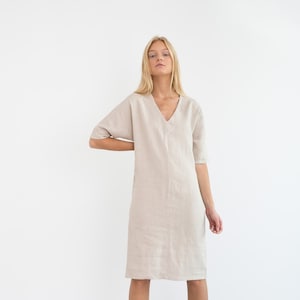 JASMINE Linen Dress  / Linen Tunic Dress / Linen Summer Dress / Midi Dress