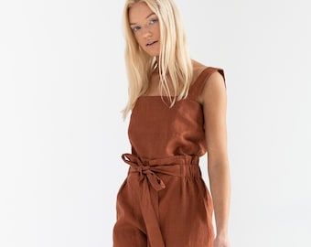 BEA Linen Tank Top Rust / Linen Top for Women