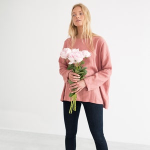 RUMI Long Sleeve Linen Blouse / Loose Linen Tunic Top