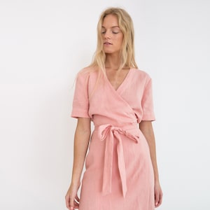 Ready to ship / BRIGITTE Linen Wrap Dress / Linen Summer Dress zdjęcie 1