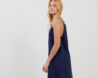 Linen Strap Dress ADALINE / Midi