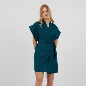 FAITH Linen Kimono Dress / Linen Wrap Dress