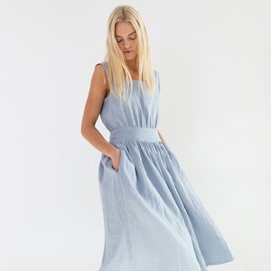 MAY Linen Dress / Open Back Dress image 1
